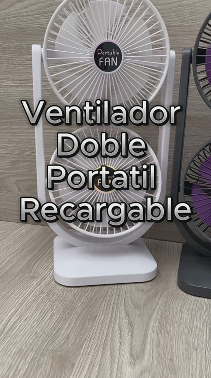 Ventilador de Mesa Doble Cabezal – Rotación 270°