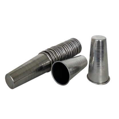 Vaso para helado en aluminio x12 unidades 9 cms Boca lisa con borde doblado
